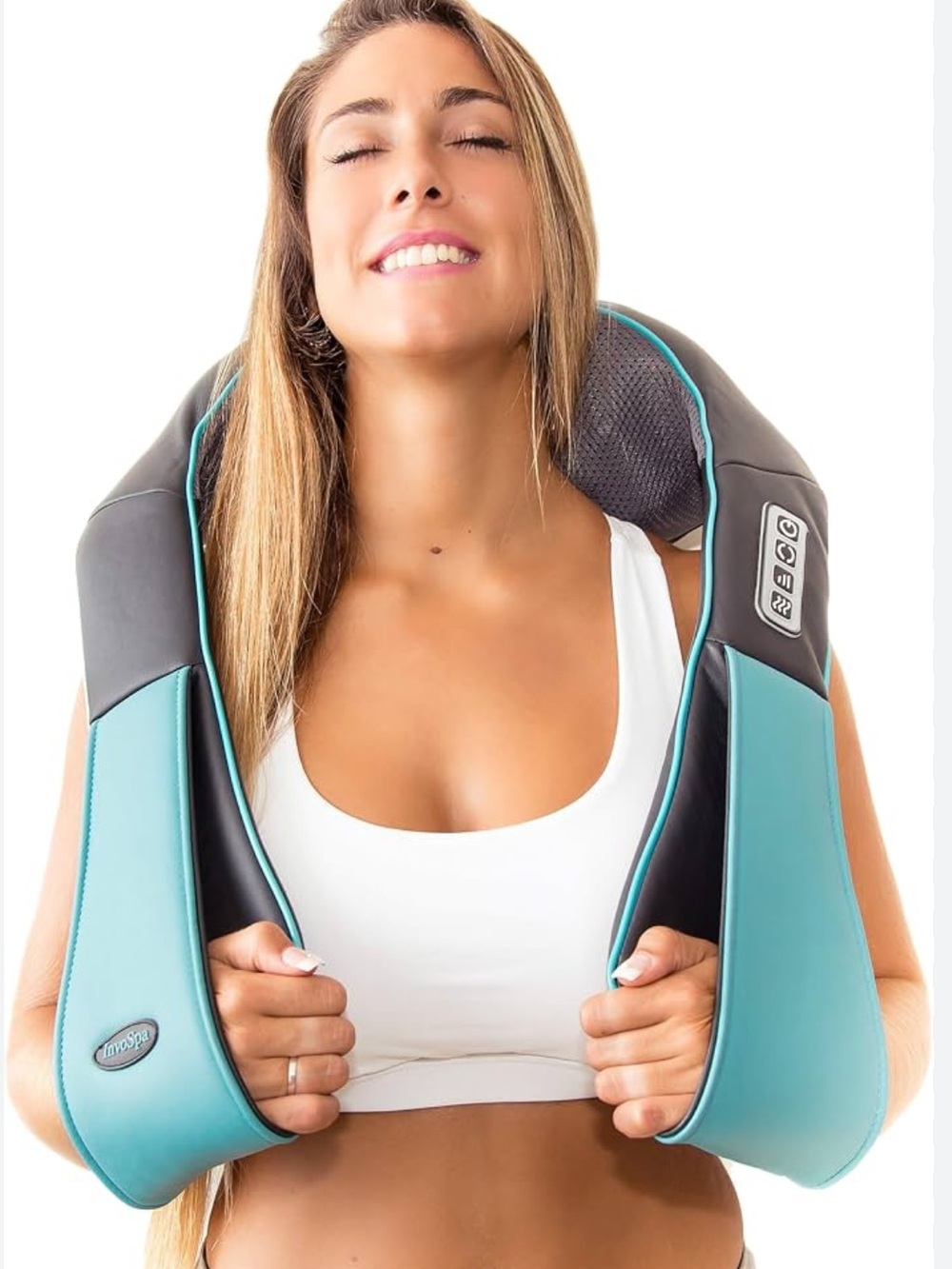 InvoSpa Teal and Black Neck & Shoulder Kneading Massager